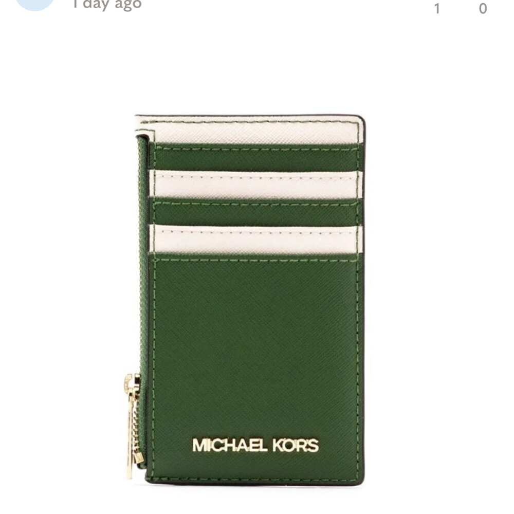 Michael Kors Green Card Holder - Picture 1 of 3